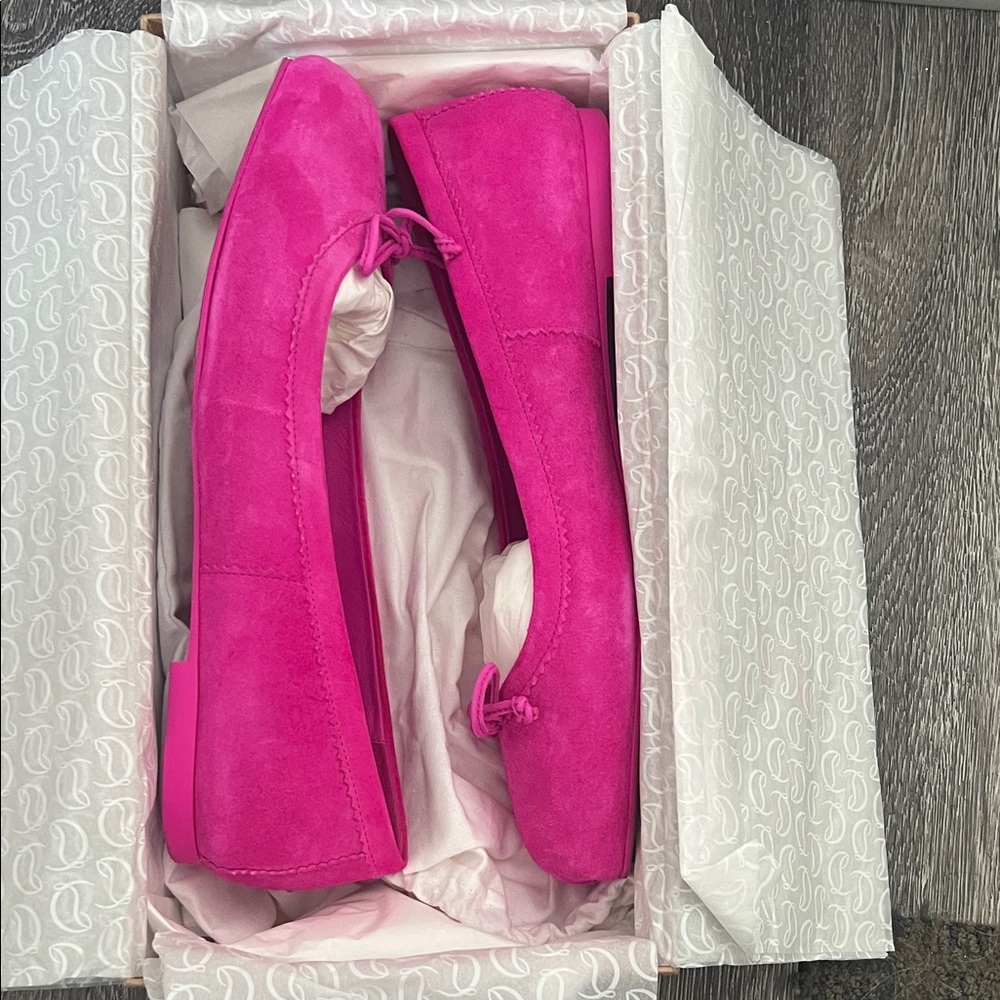 Christian Louboutin Fuchsia Suede Flats